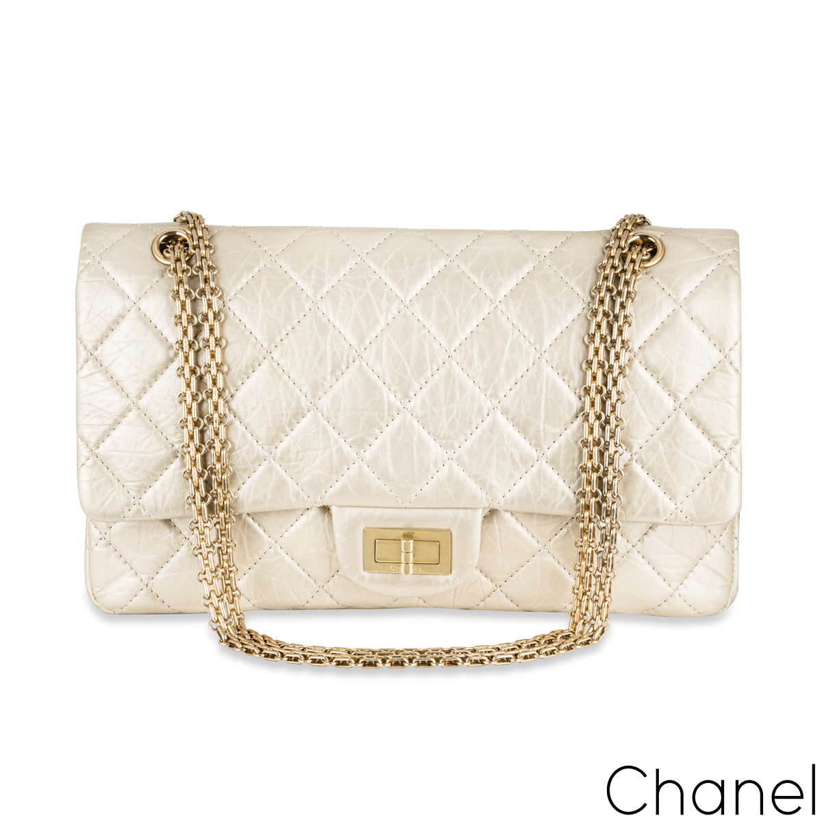 Chanel Gold Quilted Printed Leather Limited Edition Reissue 255 Classic  Flap Bag Chanel  TLC